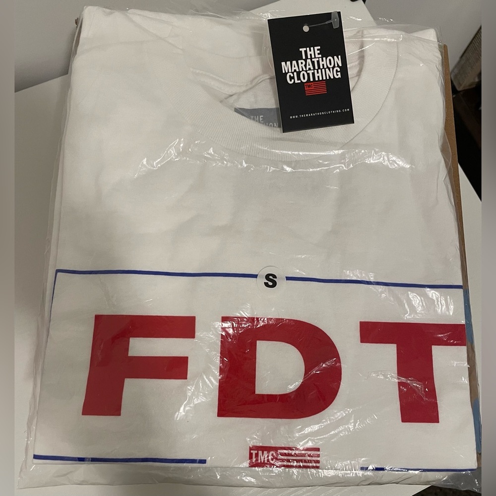 The Marathon Clothing White Tee with Red Accents